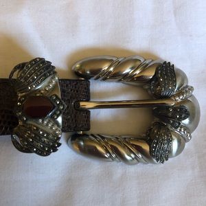 Marcasite, silver and Lizard belt